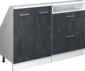 Szafka kuchenna na dach skośny czarny beton 120x46x81.6 r-line