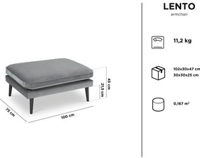 Zielony aksamitny podnóżek z czarnymi nogami Kooko Home Lento