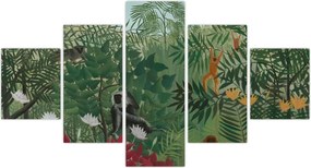 Obraz - Henri Rousseau, Tropical Forest with Monkeys, reprodukcje (125x70 cm)