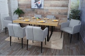 Krzesło do jadalni MCW-H93 (zestaw 6 sztuk),  tkanina/tekstylia jasnoszary