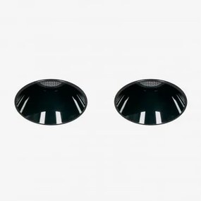 Pack 2 Wpuszczanych Downlightów Led Bezramkowych Trimless, Okrągłych Ø3,6 Cm, Do Użytku Zewnętrznego, Wykonanych Z Aluminium Lui Czarna & 3 W & 38º &
