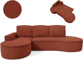 Narożnik MOLLY Lewostronny z funkcją spania, wolnostojący tkanina CURIO 55 Miedziany