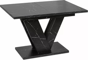 Stół Carrie rozkładany 120/160 cm do jadalni – nowoczesny stół prostokątny glamour z grubym blatem MDF i nogami w kształcie V