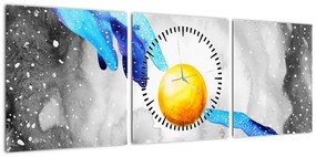 Obraz - Połączenie (z zegarem) (90x30 cm)