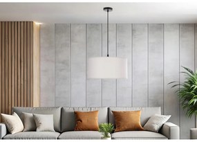 Biała lampa wisząca z tekstylnym kloszem ø 40 cm Shanti – Candellux Lighting