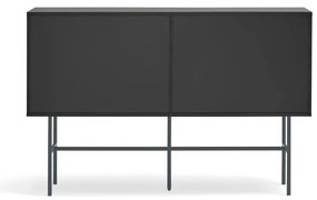 Czarno-antracytowa niska komoda z drzwiami przesuwnymi 140x91 cm Nube – Teulat