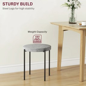 HOMCOM Zestaw 4 hokerów kuchennych aksamitne ciemnoszare do 120 kg stalowy stelaż nowoczesne | Aosom PL