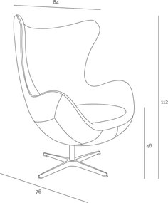 Designerski fotel z ekoskóry Jajo insp. Egg PU