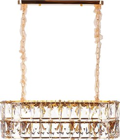 Nowoczesny żyrandol kryształowy do salonu, złoty – Owalny 80 cm – Miami