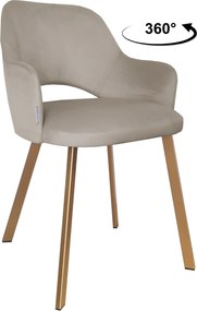 Krzesło Milano tkanina Welur noga metalowa : Kolor nogi - Złota profil, Kolor tkaniny - VELVET - MG09, Typ siedziska - Siedzisko obrotowe 360°