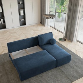 Masseno Narożnik PARVELO z funkcją spania i pojemnikiem na pościel Narozniki L, Rozkładana sofa - Niebieski, POSO 05 + KRONOS 05
