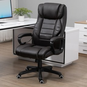 Vinsetto Krzesło biurowe z funkcją masażu, regulowany fotel dyrektorski, ergonomiczny fotel obrotowy, 6 punktów wibracyjnych, Brązowe
