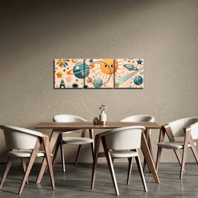 Obraz - Kawałki z kosmosu (z zegarem) (90x30 cm)