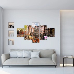 Obraz - Amsterdam, malarstwo (125x70 cm)