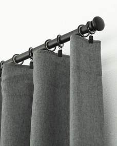 Zasłona BASIC na taśmie marszczącej 140x300cm szary denim 1 szt.