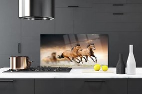 Szkło Ozdobne do Kuchni Dzikie Konie W Galopie