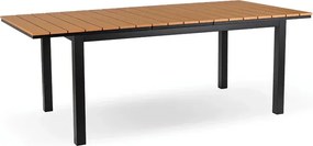 Zestaw Mebli Ogrodowych Stół ARGOS 140-180 cm Dąb/Czarny i 4x Krzesło CORTO Szare