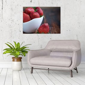 Obraz na szkle - truskawki (70x50 cm)