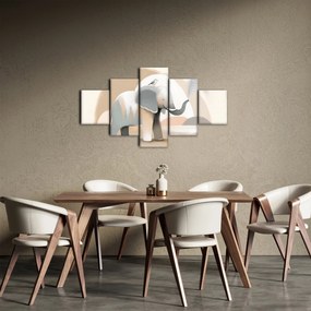 Obraz - Słoń w pastelowych kolorach (125x70 cm)