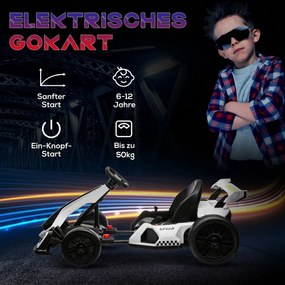 HOMCOM 4 V Elektryczny gokart dla dzieci do 12 km/h z funkcją driftu, 2 silniki, regulowane siedzenie, miękki start | Aosom PL