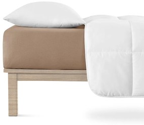 Brązowe dżersejowe prześcieradło z gumką 160x200 cm Boxspring – Andrea Simone