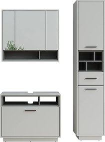 Zestaw mebli łazienkowych szary/antracyt 80x35x64 beatrice