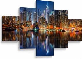 Obraz Manhattanu w nocy (125x70 cm)