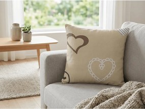 Bawełniana poszewka na poduszkę DEAMON POLY 45x45 cm, beżowy