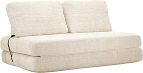 Biała rozkładana sofa z materiału bouclé 150 cm Faster – Mauro Ferretti
