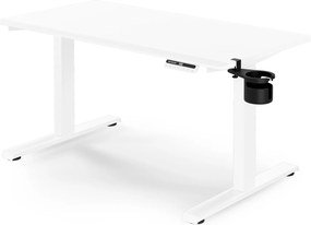 Biurko elektryczne z regulacją wysokości ergonomiczne białe,1200x600 mm: ARIA