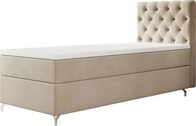 BOXBETT CHESTER 90x200 Monolith 02 z materacem H3 i topperem łóżko z pojemnikiem, pojedyncze, hotelowe, do sypialni, ze schowkiem