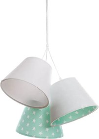 Biało-zielona dziecięca lampa wisząca w gwiazdki G4-D32