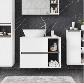 Szafka pod umywalkę biały/szary 80x46x60 viola