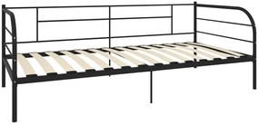 Czarne metalowe łózko 90x200 cm - Lucpa