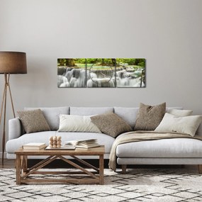 Obraz wodospadów (z zegarem) (90x30 cm)
