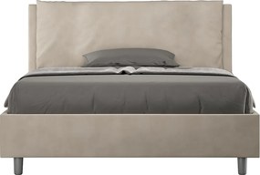 Łóżko bez stelaża tapicerowane 140x190 microfibra piaskowy Antea Large