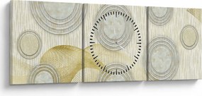 Obraz - Abstrakcja, marmurowe kręgi (z zegarem) (90x30 cm)