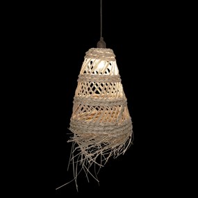 Lampa boho wisząca z plecionki ze słomy LAHYS, Ø 28 cm