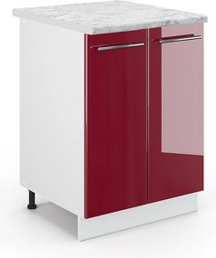 Szafki kuchenne bordowa czerwień wysoki połysk 60x60x82 fame-line