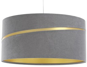 Szara lampa wisząca z welurowym kloszem - A338 K5-C83
