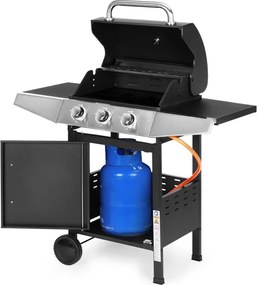 Grill gazowy z pokrywą i termometrem QL-02 na kółkach