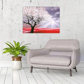 Czerwony obraz drzewa (70x50 cm)