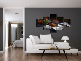 Obraz - Róże i skrzypce (125x70 cm)