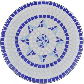 Niebiesko-biały okrągły stolik ceramiczny na taras - Osmo