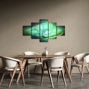 Obraz zielonej abstrakcji (125x70 cm)