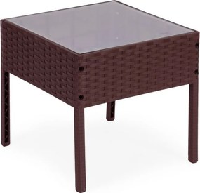 Zestaw mebli ogrodowych Livora 0223 - 2 krzesła i stolik kawowy, kolor brązowy