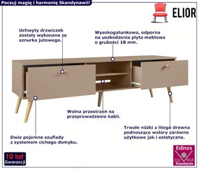 Szafka pod telewizor na nóżkach macchiato Anoba