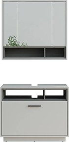 Zestaw mebli łazienkowych szary/antracyt 80x35x64 beatrice