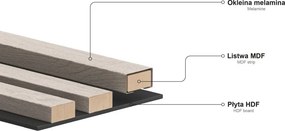 Mexen Lam-B lamele ścienne 275 x 31,5 cm, płyta HDF 4 mm, Dąb Perłowy - S100-275317-2812-058