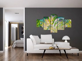 Obraz pól ryżowych z lotu ptaka (125x70 cm)